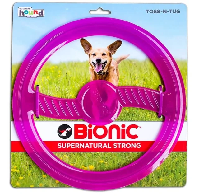 Іграшка Bionic Opaque Toss-N-Tug кільце фіолетове, для собак, 23 см