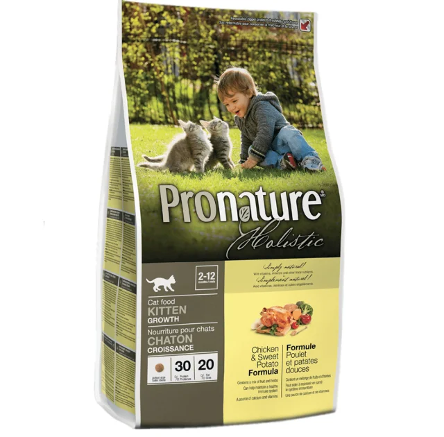 Сухой корм Pronature Holistic Kitten Chicken&Sweet Potato с курицей и бататом, для котят всех пород, 5.44 кг