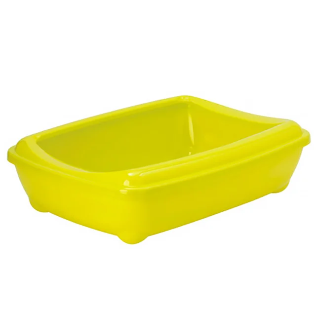 Туалет Moderna Arist-O-Tray Jumbo с бортиком для кошек, лимонный, 57×43×16.3 см