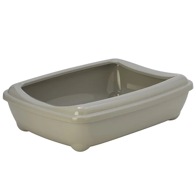 Туалет Moderna Arist-O-Tray Jumbo с бортиком для кошек, тёплый-серый, 57×43×16.3 см