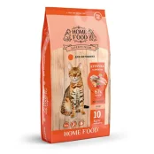 Сухий корм Home Food Супер-преміум для активних котів, з куркою і креветкою, 10 кг