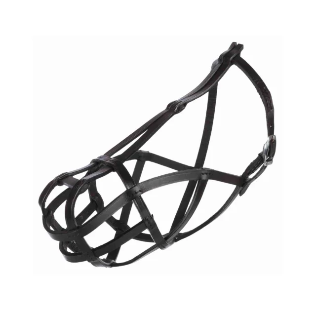 Намордник Trixie для собак, кожаный, чёрный, 24 cм