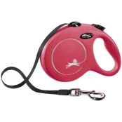Повідець-рулетка Flexi New Classic M для собак до 25кг, 5 м, стрічка, червона
