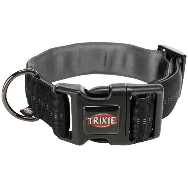 Ошейник Trixie Softline Elegance, широкий M-L для собак, 40-55 см, 38 мм, черный/графит