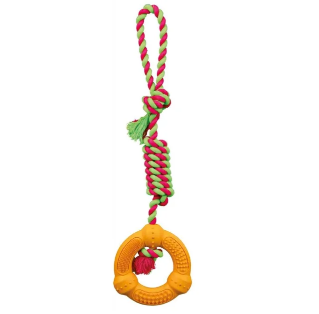 Кільце на канаті Trixie - Denta Fun для собак, 12 см, 41 см, гума