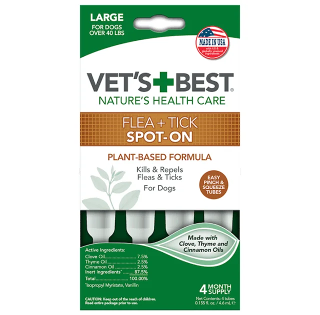 Краплі VET`S BEST Flea&Tick Drops Large від бліх і кліщів для собак від 18 кг, 4 піпетки