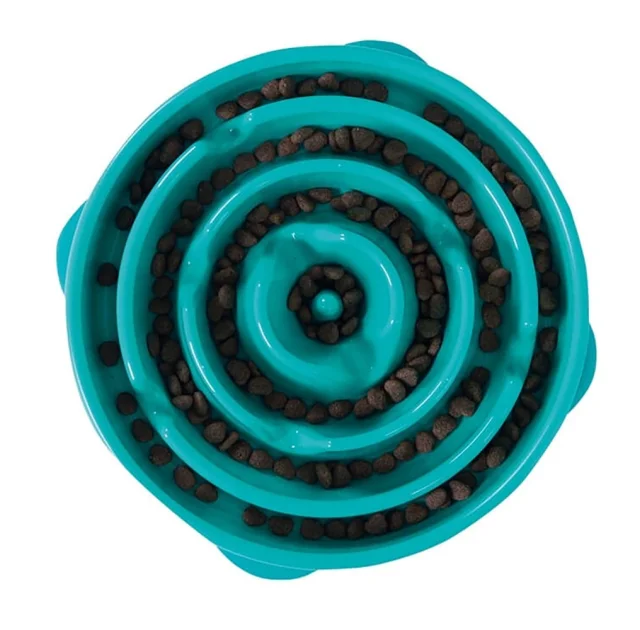 Миска-лабіринт для собак Outward Hound Fun Feeder Крапля, велика, бірюзова, 27.5×6.5 см