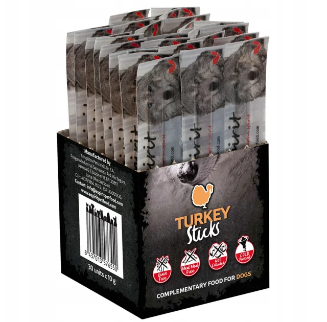 Напіввологі ласощі для собак Alpha Spirit DOG Sticks Turkey, палички з індичкою, 30 шт, 300 г
