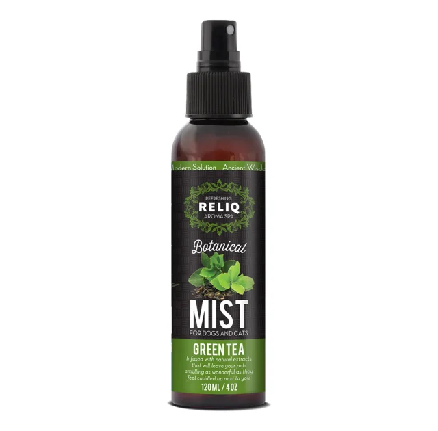 Спрей-одеколон RELIQ Botanical Mist-Green Tea з екстрактом зеленого чаю, догляд і зволоження шерсті собак, 120 мл
