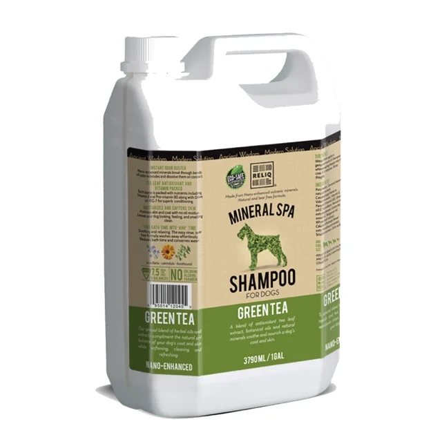 Шампунь RELIQ Mineral Spa Green Tea Shampoo з олією зеленого чаю, для собак, 3.79 л