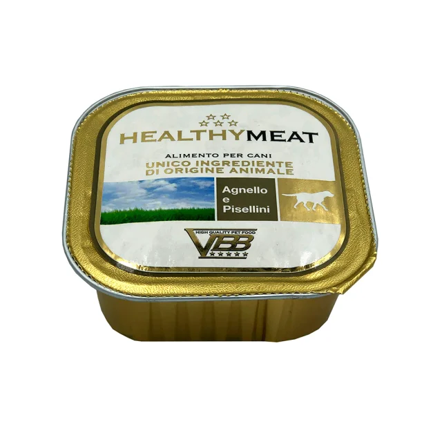 Консерва Healthy Meat монопротеінова, паштет з ягнятионю та дрібним горохом, для собак, 150 г