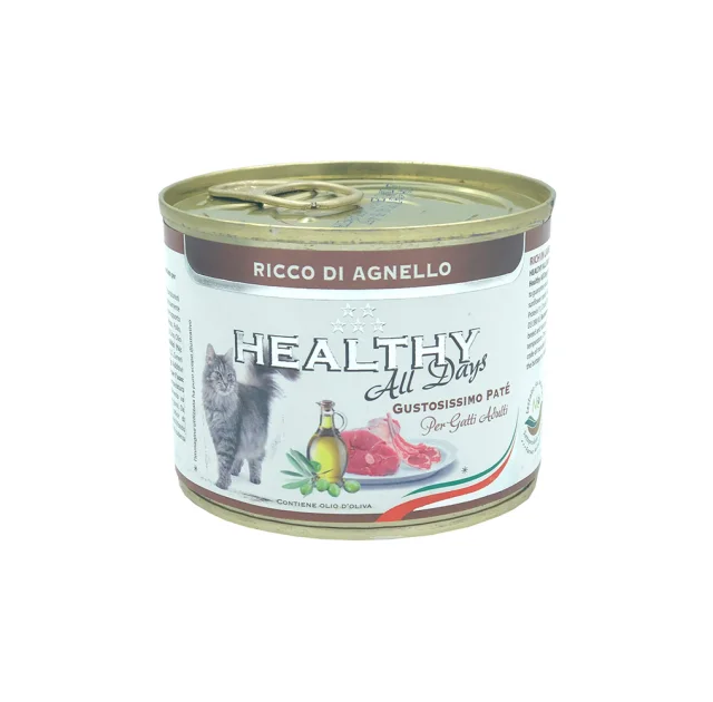 Консерва Healthy All Days монопротеінова, паштет з ягнятиною, для котів, 200 г