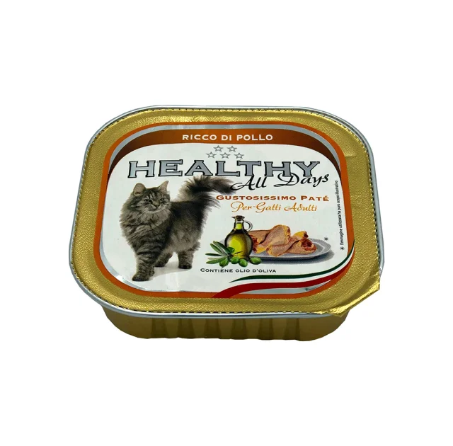 Вологий корм Healthy All Days монопротеіновий, паштет з курятиною, для котів, 100 г