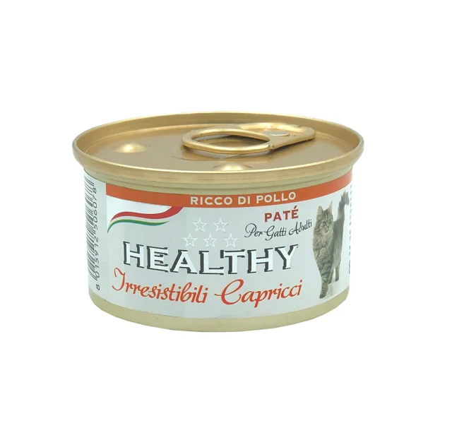 Консерва Healthy Irresistibili Capricci для вибагливих котів, паштет з курятиною, 85 г