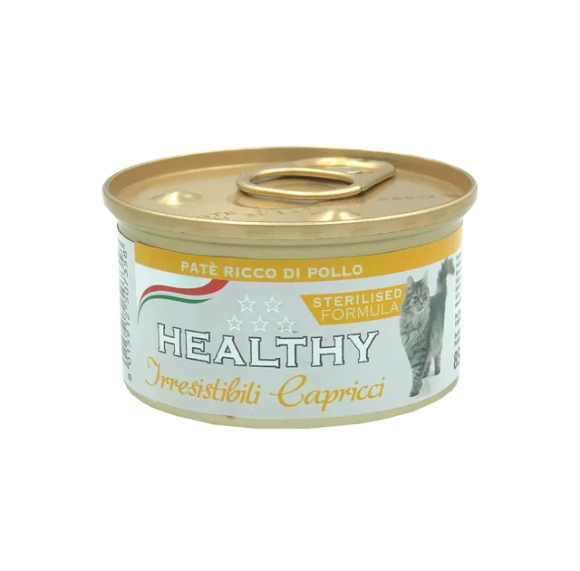 Консерва Healthy Irresistibili Capricci для стерилизованных кошек, паштет с курятиной, 85 г