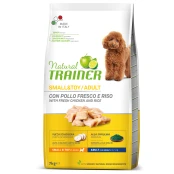 Корм Trainer Natural Super Premium для взрослых собак малых пород, свежая курица, рис и алоэ вера, 7 кг