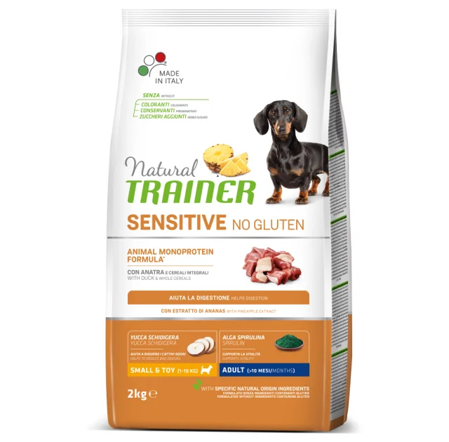 Корм Natural Trainer Dog Sensitive для дорослих собак малих порід, схильних до харчових алергій, з качкою, 2 кг