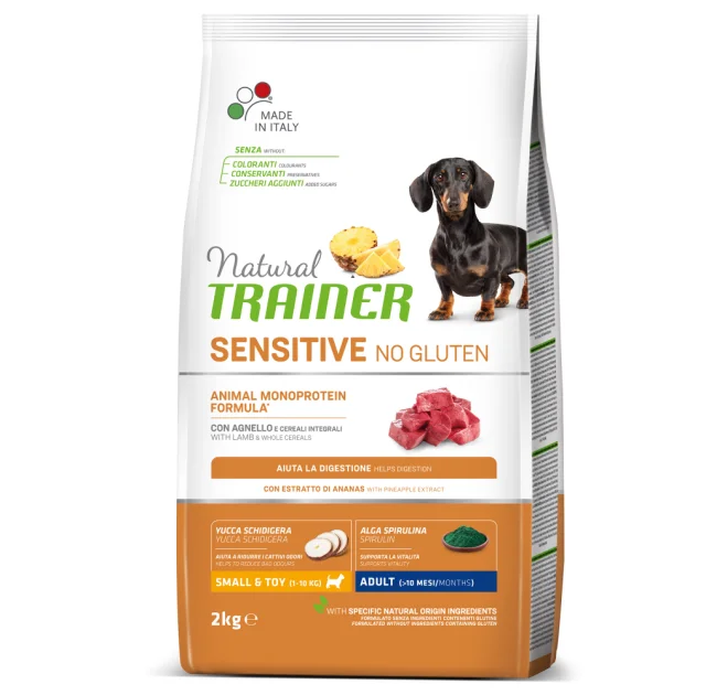 Корм Natural Trainer Dog Sensitive Small & Toy для дорослих собак дрібних порід, з ягням, 2 кг