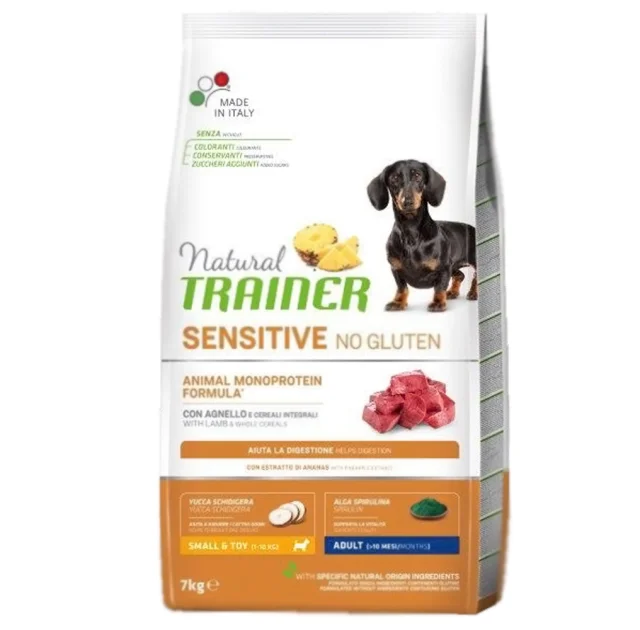 Корм Natural Trainer Dog Sensitive Small & Toy для дорослих собак дрібних порід, ягня і цільні злаки, 7 кг