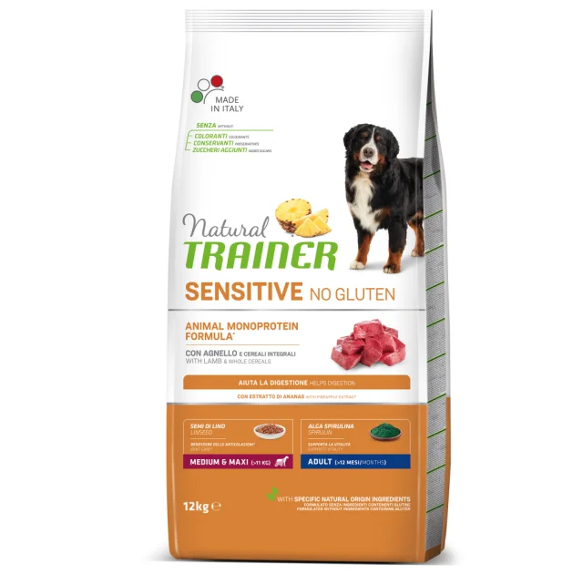 Корм Natural Trainer Dog Sensitive Plus Adult Medium & Maxi для дорослих собак середніх та великих порід, з кониною, 12 кг