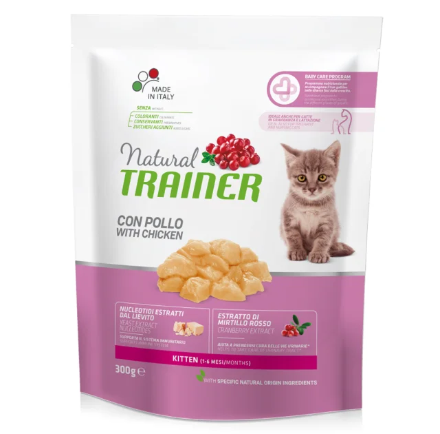 Корм Trainer Natural Super Premium для котят от 1 до 6 месяцев, для беременных, кормящих кошек, курица, 300 г