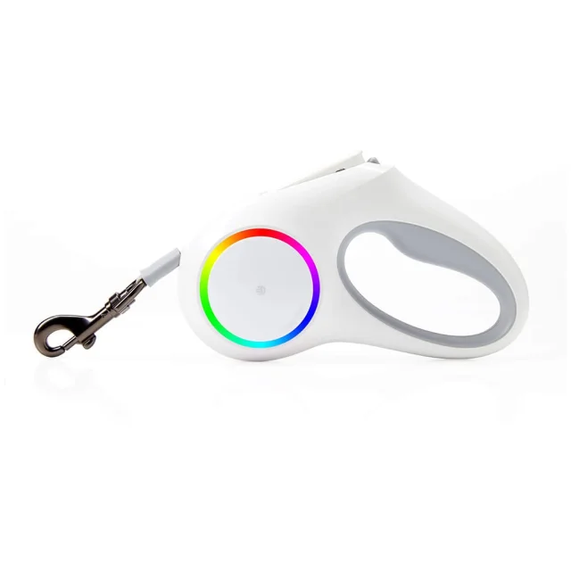 Поводок-рулетка Petkit Travel Go Shine Pet Leash для собак, с подсветкой, серый, до 50 кг, 3 м