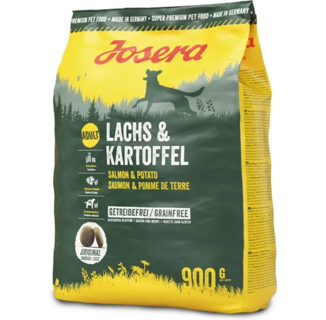 Сухий корм Josera Adult Lachs & Kartoffel для дорослих і активних собак, з лососем та картоплею, 900 г
