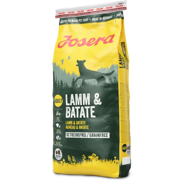 Сухой корм Josera Adult Lamm & Batate для взрослых и активных собак, с ягненком и бататом, 15 кг