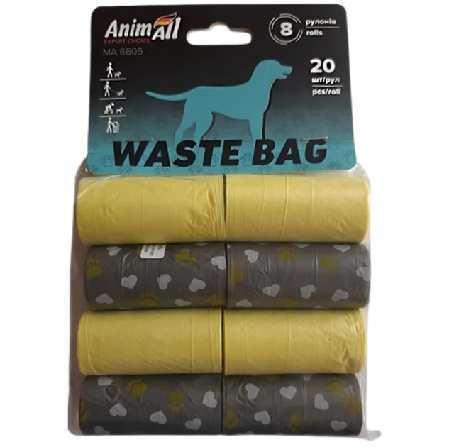 Змінні пакети AnimAll для прибирання за собакою, 8 рулонів по 20 шт