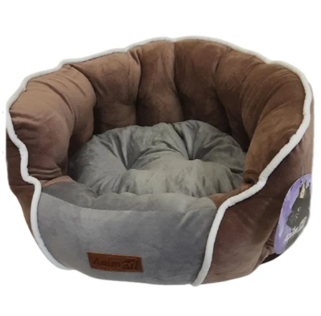 Лежанка AnimAll Rolyal Soft S COFFEE - GREY для собак і котів, сіро-коричнева, 48×42×20 см