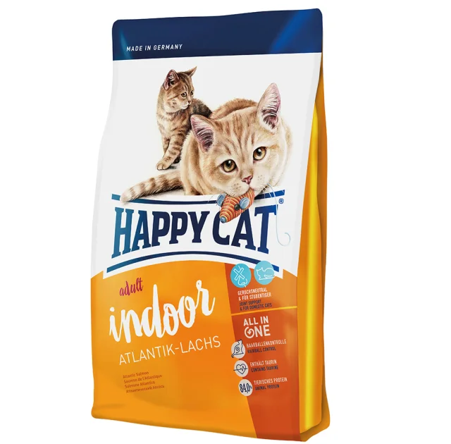 Сухий корм Happy Cat Indoor Atlantik Lachs для котів, що мешкають у приміщенні, зі смаком лосося, 4 кг