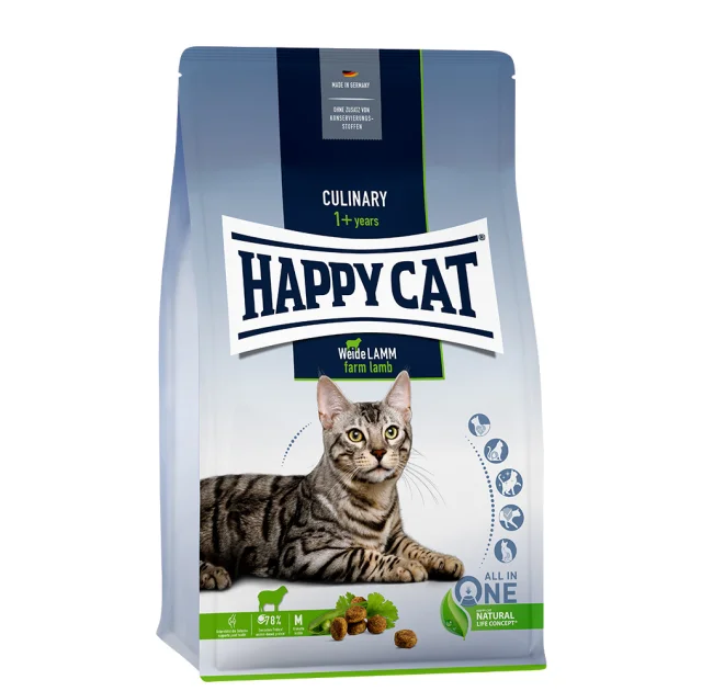 Сухой корм Happy Cat Culinary Weide Lamm для взрослых кошек, со вкусом ягненка, 4 кг