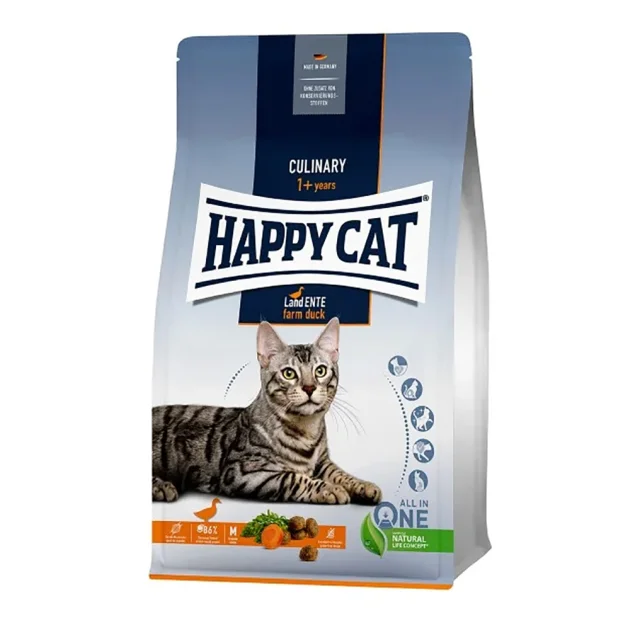 Сухой корм Happy Cat Culinary Land Ente для взрослых кошек крупных пород, со вкусом утки, 4 кг