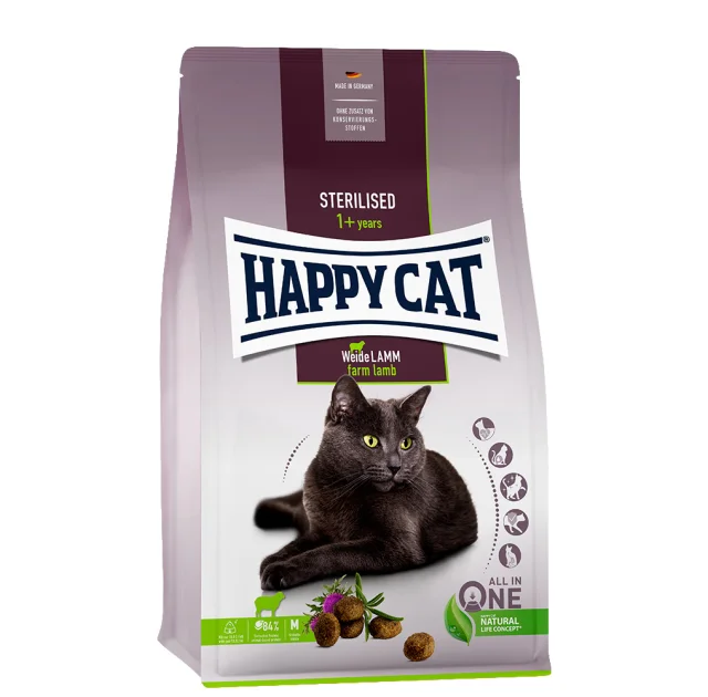 Сухий корм Happy Cat Sterilised Weide Lamm для дорослих стерилізованих котів, зі смаком ягняти, 10 кг