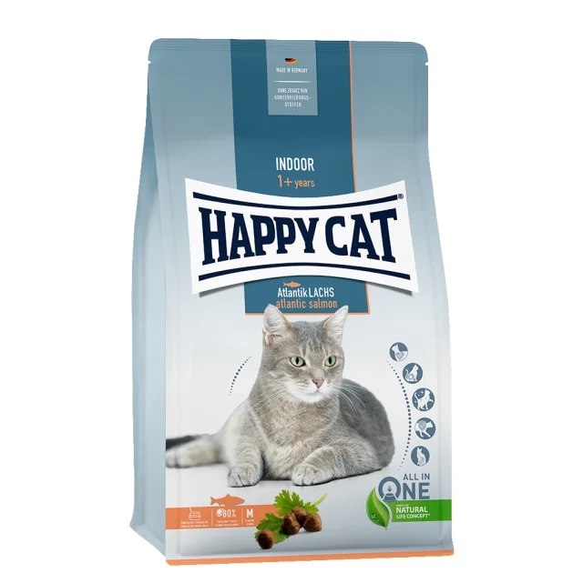 Сухий корм Happy Cat Indoor Atlantik Lachs для котів, що мешкають в приміщенні, зі смаком лосося, 300 г