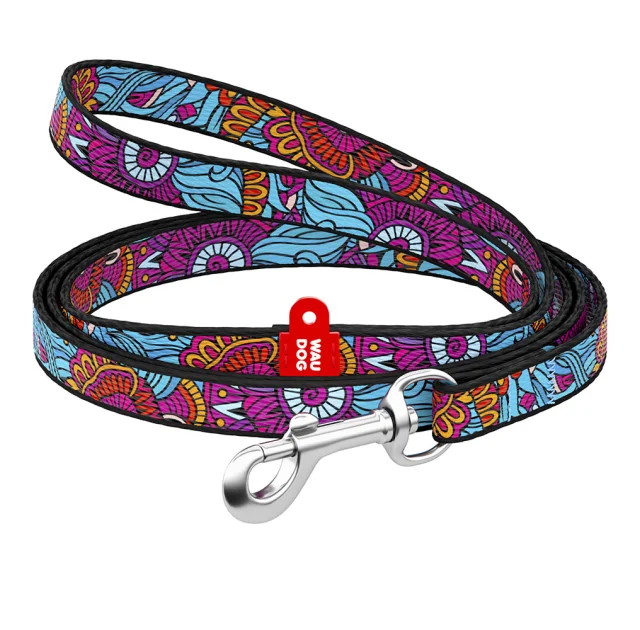 Поводок Waudog Nylon для собак, рисунок Лето, нейлоновый, 10 мм/122 см