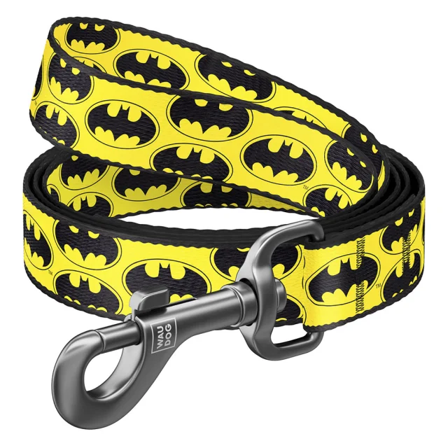 Поводок Waudog Nylon для собак, рисунок Бэтмен Лого, нейлоновый, 10 мм/122 см