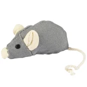 Игрушка Flamingo Natural Fun мышка для кошек, с кошачьей мятой, мягкая, 16×4×3.6 см