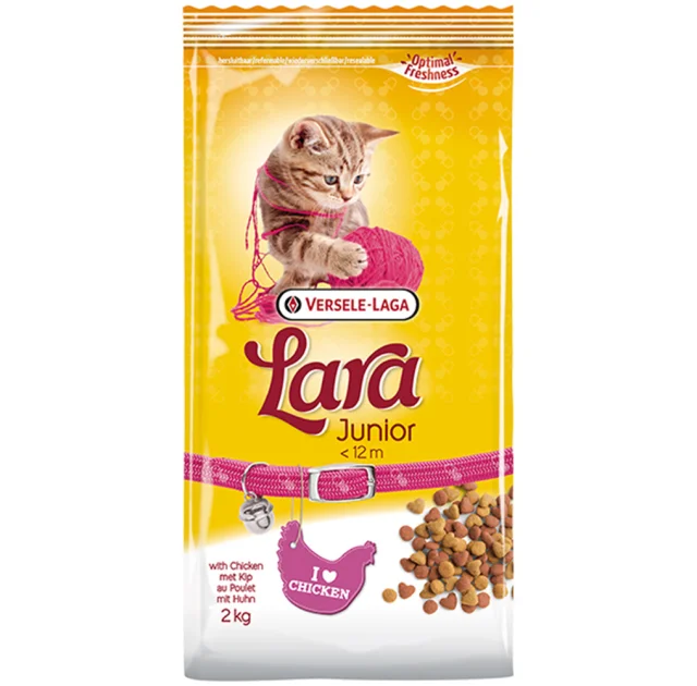 Корм Lara Junior для кошенят, сухий, преміум, зі смаком курки, 2 кг