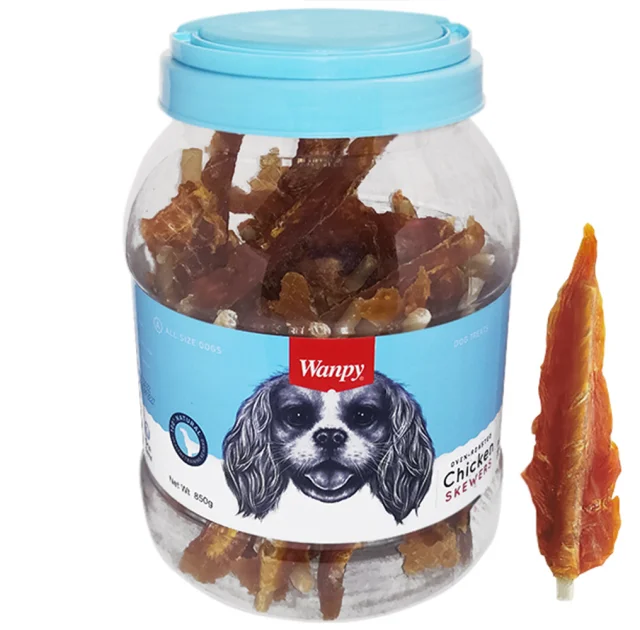 Ласощі Wanpy Chicken Insert Rawhide рулет з в'яленої курки і сириці, для собак, 850 г