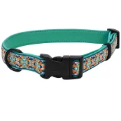 Ошейник Coastal Ribbon Weave Collar для собак, тёмно-бирюзовый с косточками, 20-30×1.6 см