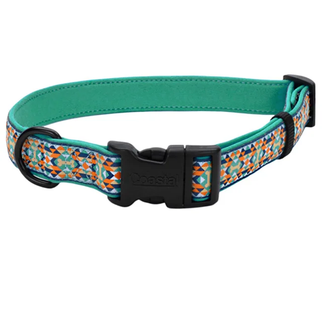 Нашийник Coastal Ribbon Weave Collar для собак, темно-бірюзовий з кісточками, 20-30×1.6 см