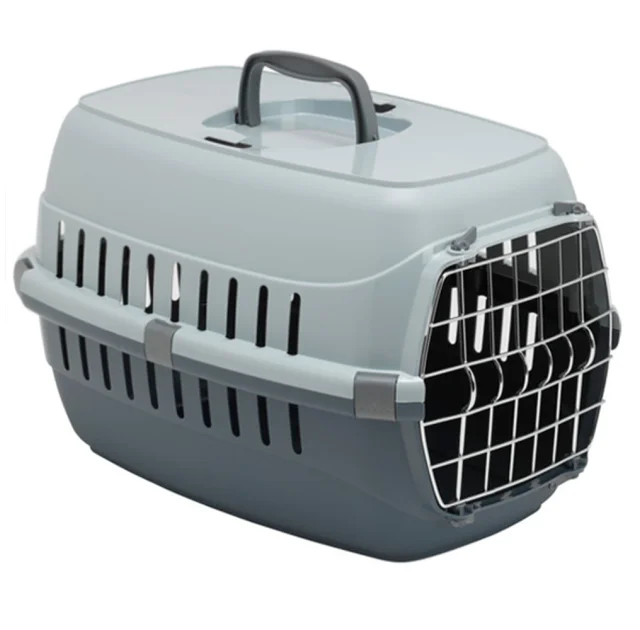Переноска Moderna Road Runner 1 для кошек и собак, металлическая дверца, серый, 49×32×30 см