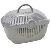 Переноска Moderna Top Runner для хомяков, кроликов, шиншилл, серая, 48×36×32 см