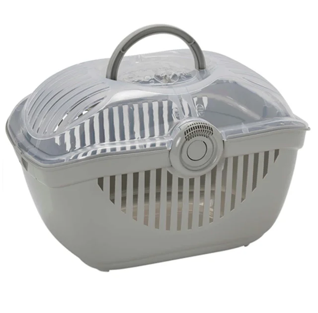 Переноска Moderna Top Runner для хомяков, кроликов, шиншилл, серая, 48×36×32 см