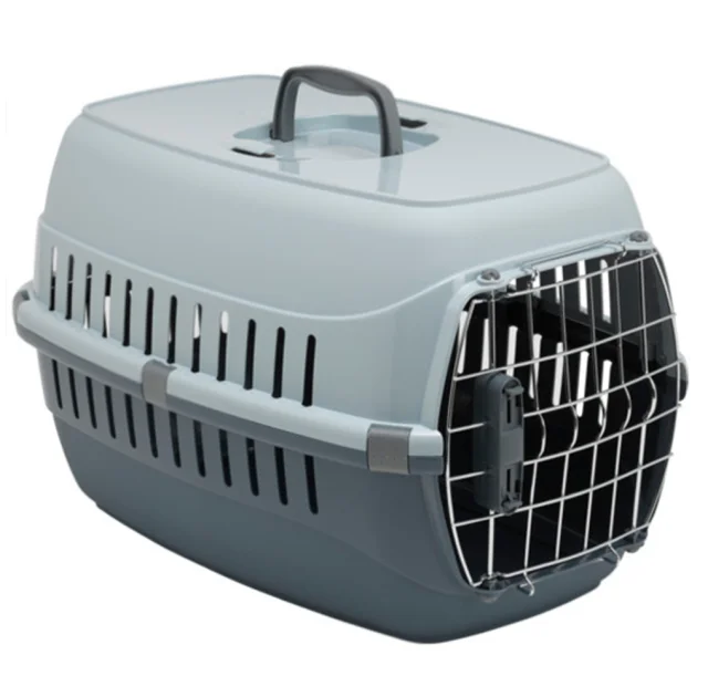 Переноска Moderna Road Runner 2 для собак и кошек до 8 кг, пластик, серая, 56.4×37.4×35 см