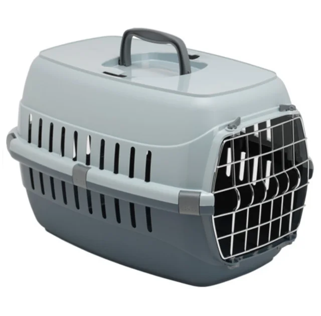 Переноска Moderna Road Runner 2 для собак и кошек до 8 кг, пластик, серая, 58×35×37 см