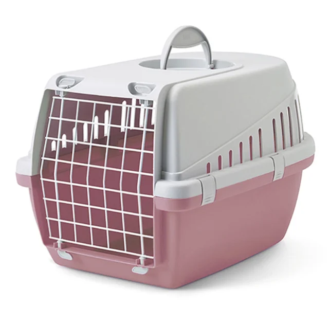Переноска Savic Trotter 2 для собак и кошек, розово-серый, 56×37.5×33 см