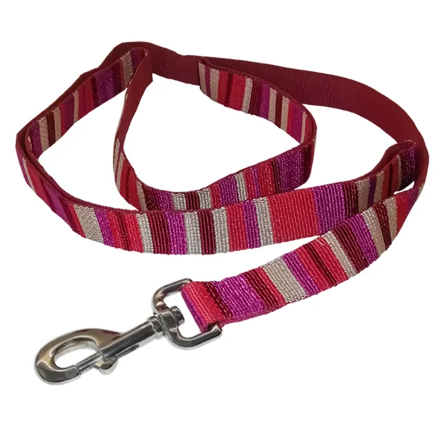 Поводок Coastal Pet Attire Weave для собак, нейлон, принт полоска, красный, 120×2.5 см