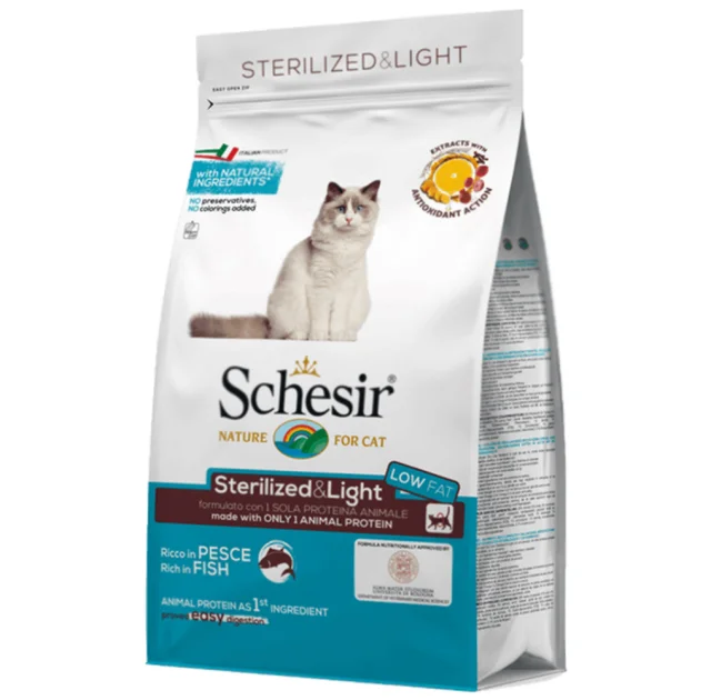 Сухий корм Schesir Cat Sterilized & Light для стерилізованих і схильних до повноти котів, 1.5 кг